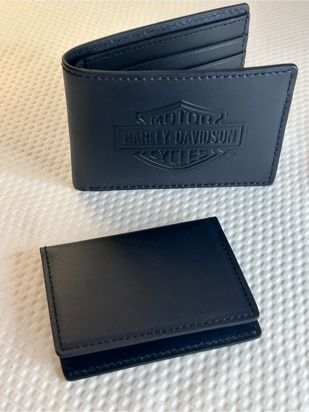 Harley-Davidson H-D Signature Leather Bifold RFID Wallet Black